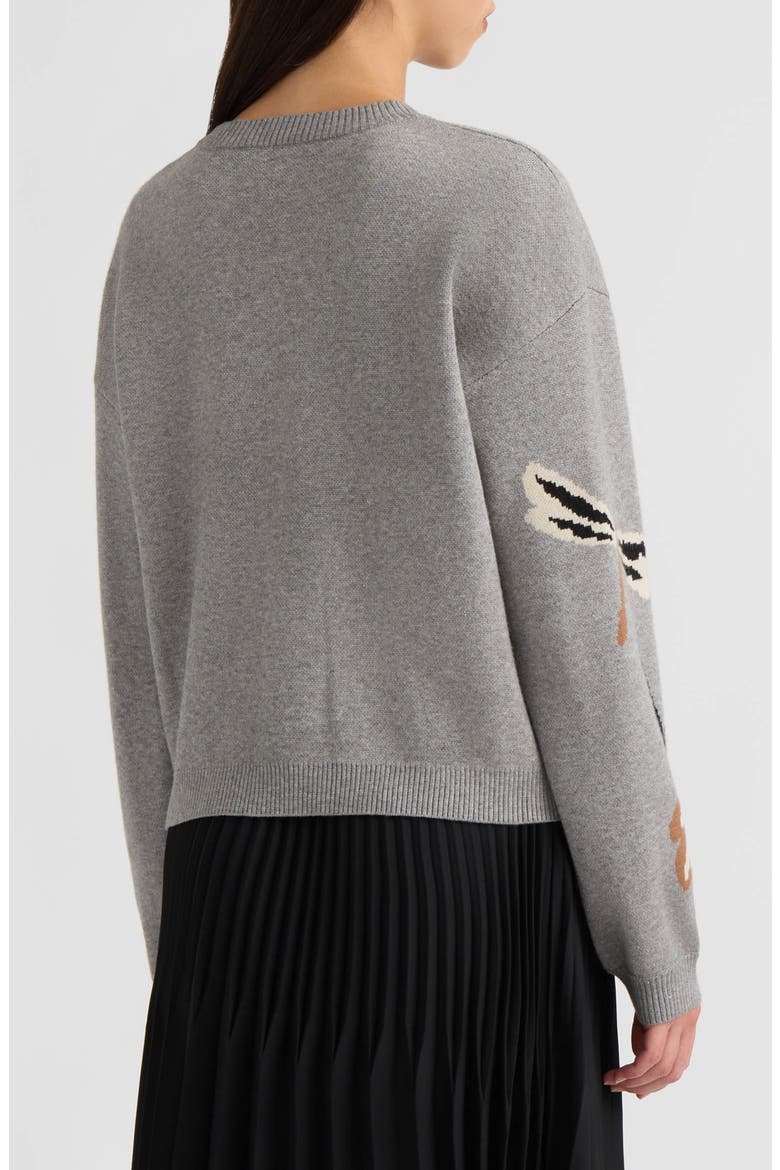 Dragonfly Crewneck Sweater, Alternate, color, LIGHT GREY MIX