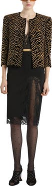 Balmain Velvet Jacket with Tiger Embroidery