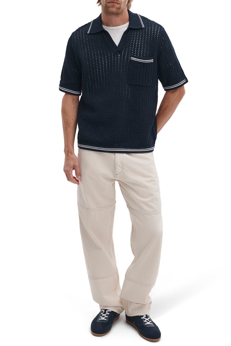 Open Stitch Johnny Collar Polo, Alternate, color, SAL