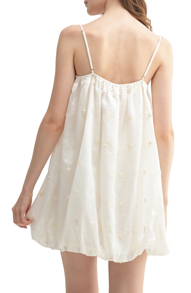 All in Favor Embo Embroidered Floral Bubble Minidress, Alternate, color, 