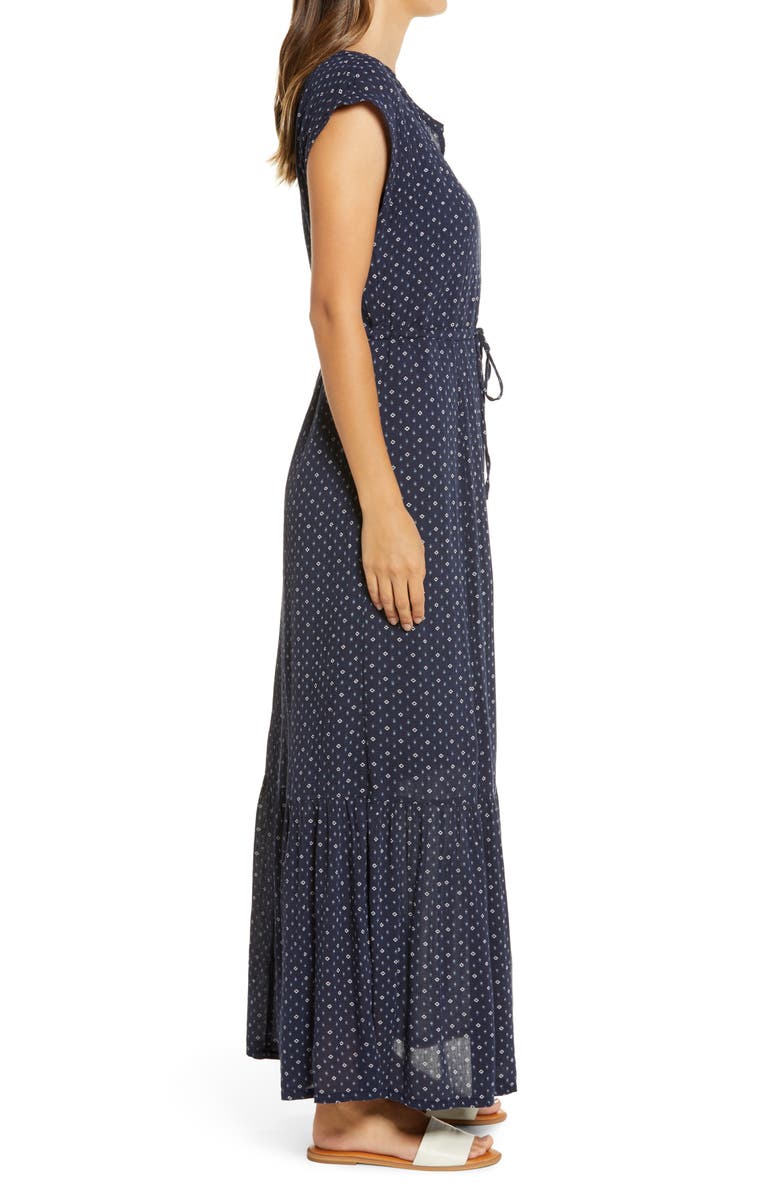 Caslon<sup>®</sup> Print Flutter Sleeve Maxi Dress, Alternate, color, 