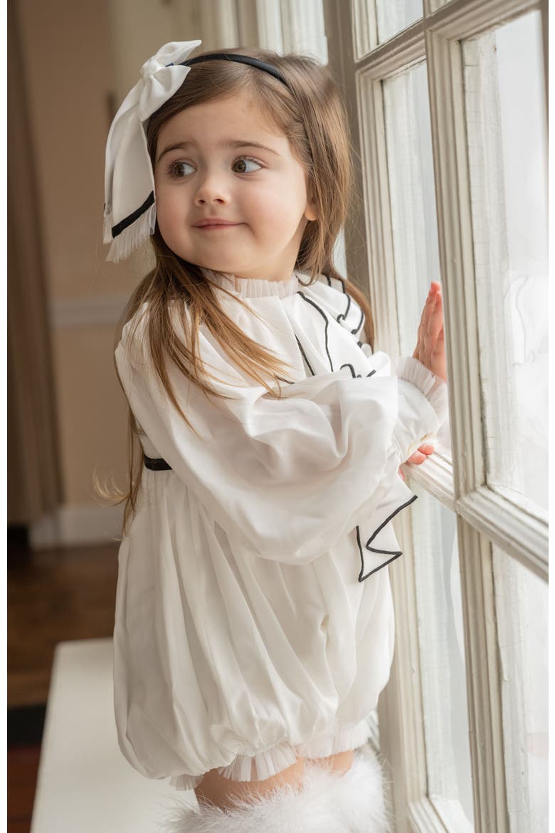 Gwen Romper with Ruffle Trim, Alternate, color, White and Black