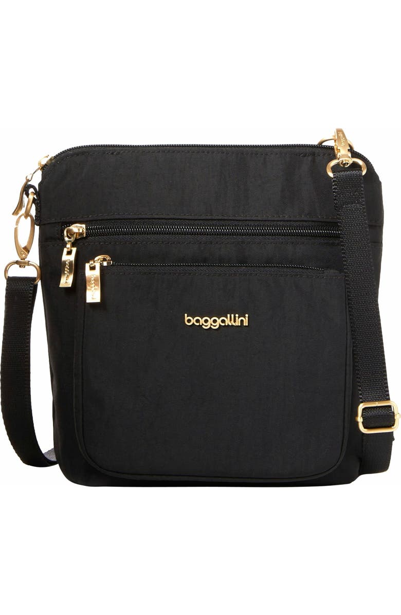 BAGGALLINI Modern Pocket Crossbody Bag, Main, color, Black With Gold Hardware