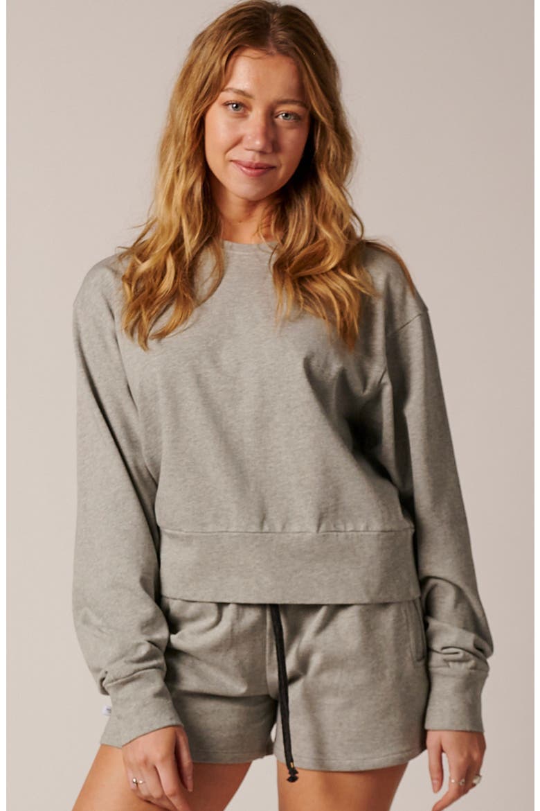 Womens Cotton Lounge Crew, Main, color, Labradorite