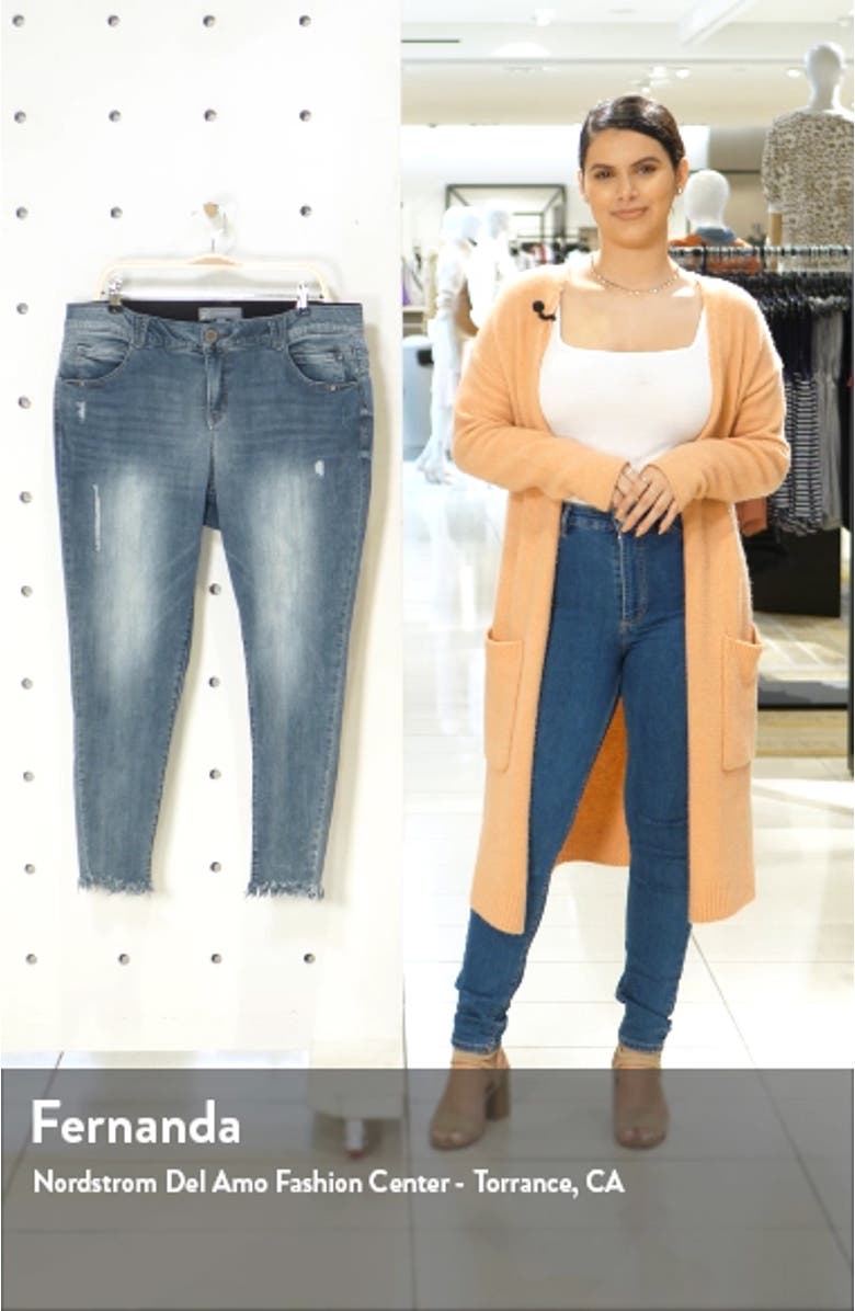 Ab-Solution Luxe Touch Chewed Hem Skinny Jeans, sales video thumbnail