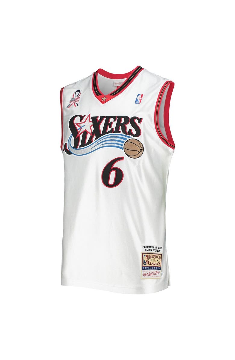 Mitchell & Ness Men's Mitchell & Ness Allen Iverson White Eastern Conference Hardwood Classics 2002 NBA All-Star Game Authentic Jersey, Alternate, color,
