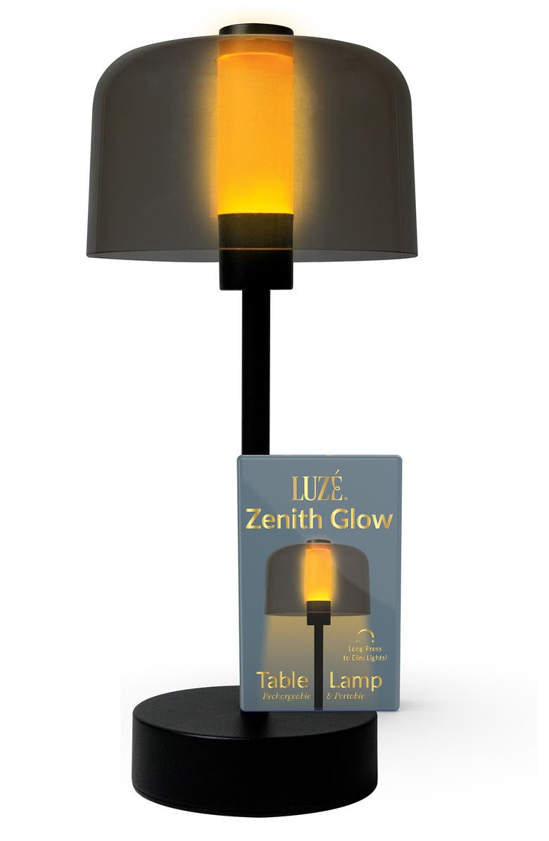 Luze Rechargeable Table Lamp, Alternate, color, Black