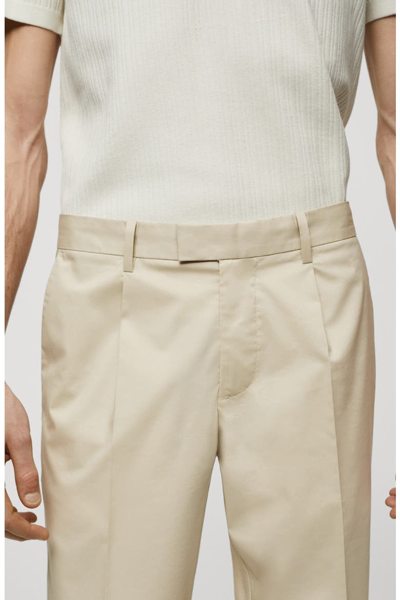 Pleated Slim Fit Dress Pants, Alternate, color, BEIGE