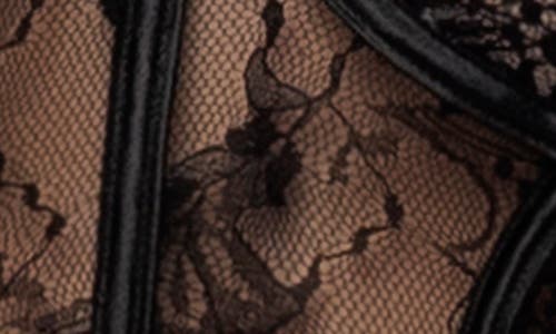 Mapalé Mapale Floral Lace Underwire Bustier & Thong Set In Black