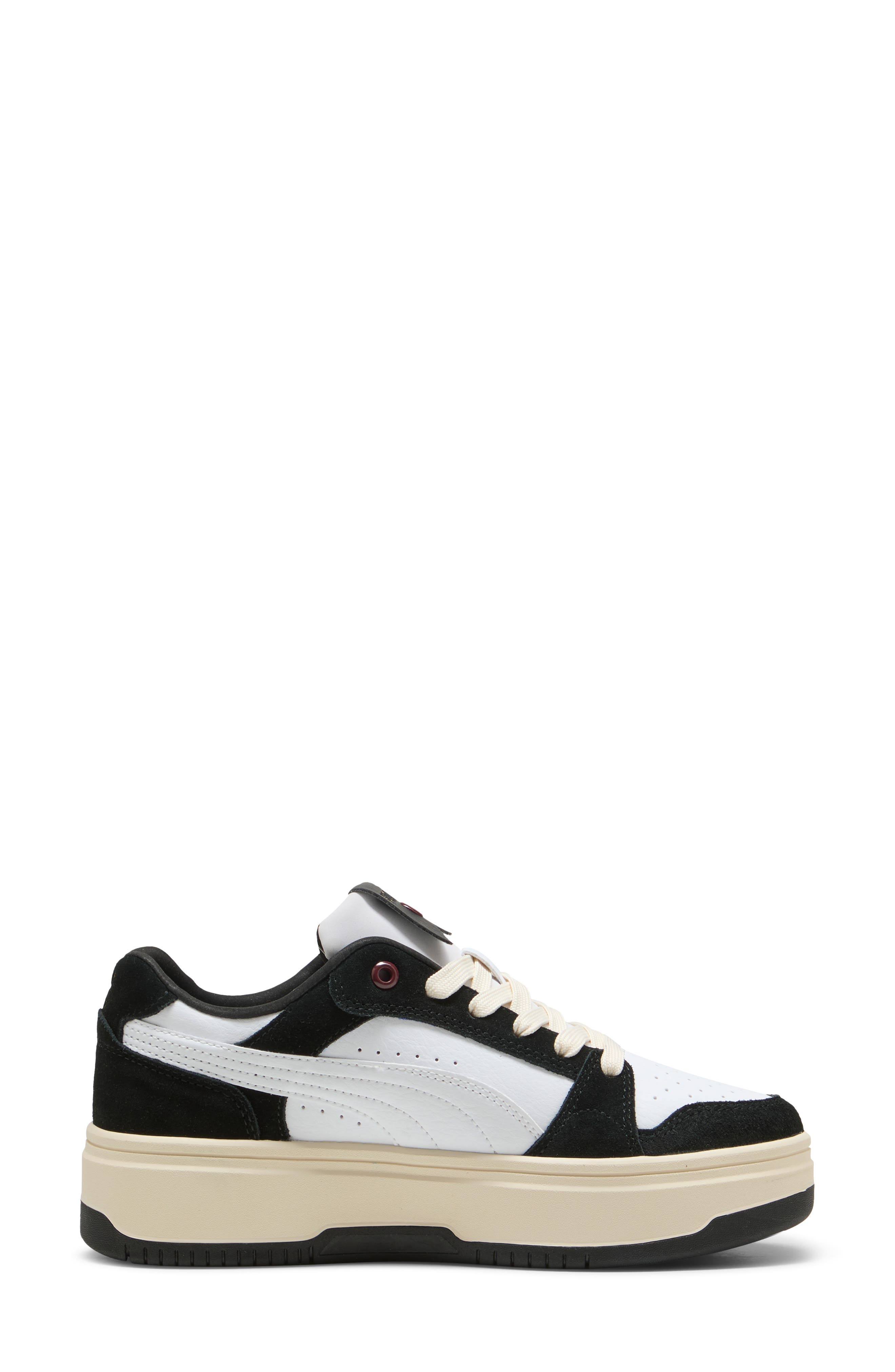 PUMA Rebound Femme Animal Low Top Sneaker, Alternate, color, Puma White- Black- Snow