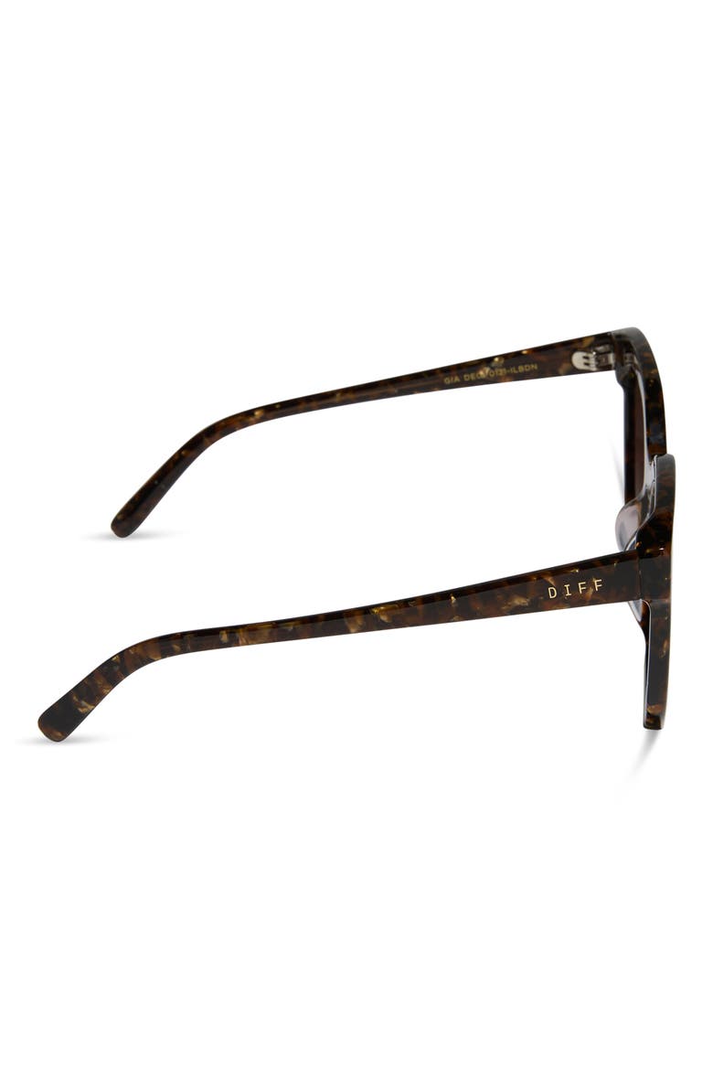 Gia 62mm Oversize Square Sunglasses, Alternate, color, GLITTER TORTOISE / BROWN GOLD