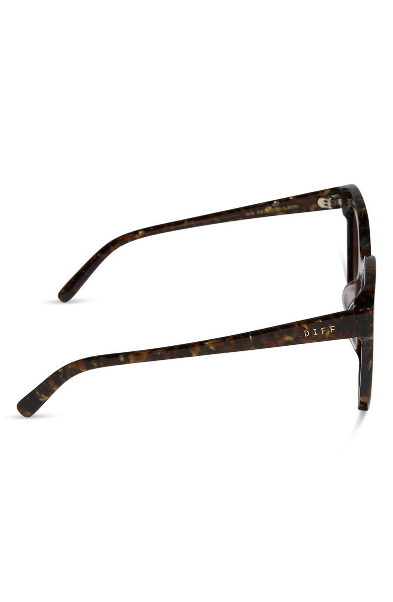 DIFF Gia 62mm Oversize Square Sunglasses, Alternate, color, Glitter Tortoise / Brown Gold