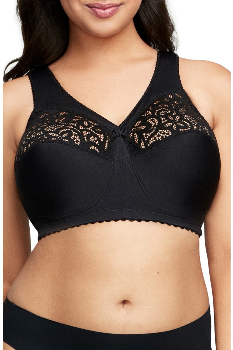 MagicLift® Cotton Support Bra, Main, color, BLACK