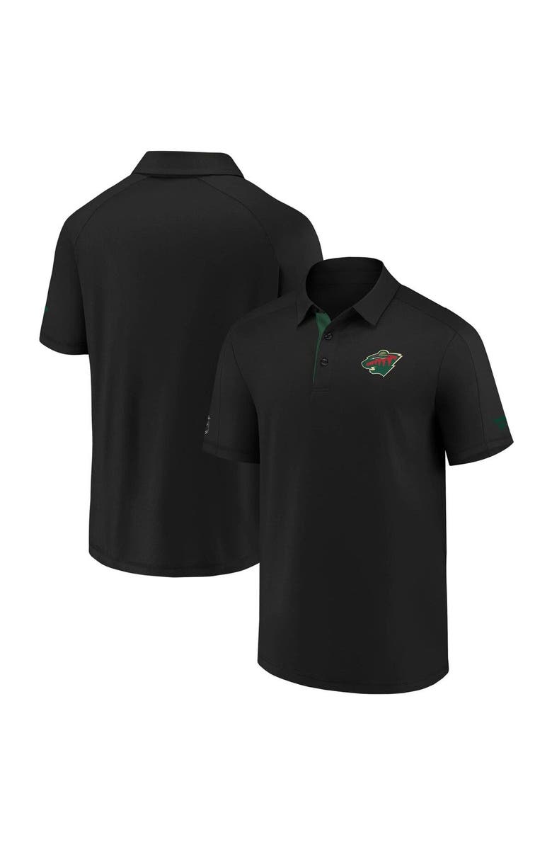 FANATICS Men's Fanatics Branded Black Minnesota Wild Authentic Pro Locker Room Polo, Main, color, Black
