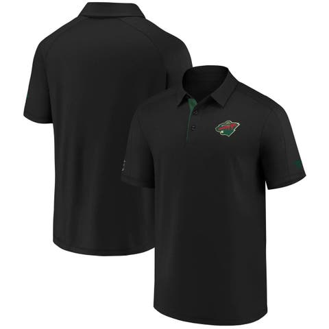 Men's Fanatics Branded Black Minnesota Wild Authentic Pro Locker Room Polo