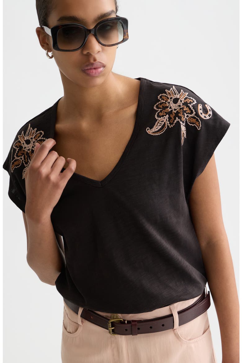 Embroidered Cotton Graphic T-Shirt, Alternate, color, METEORITE