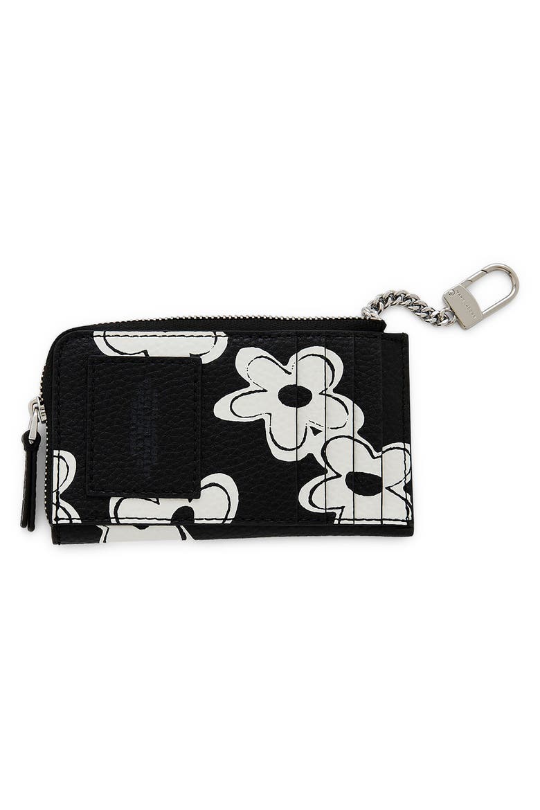 The Top Zip Multi Leather Wallet, Alternate, color, BLACK/WHITE