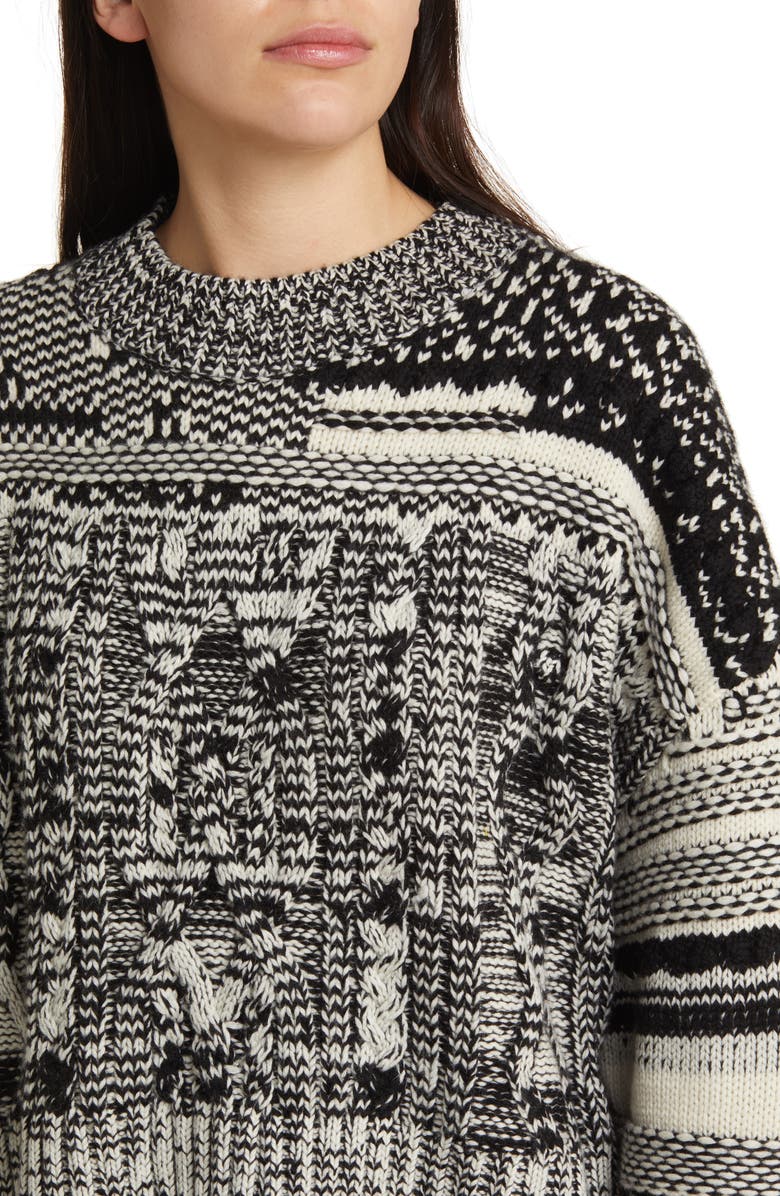 COS Marled Fair Isle Wool & Cashmere Sweater, Alternate, color, 
