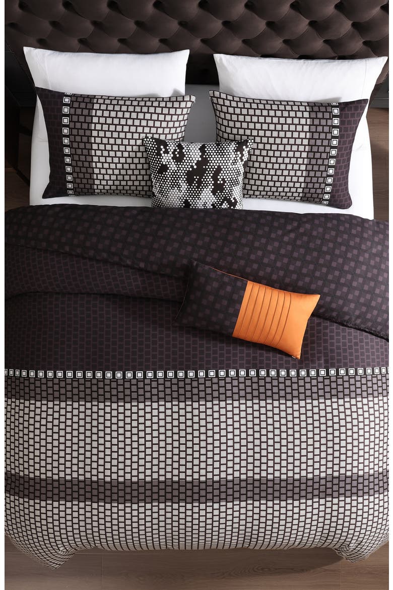 Linear Luxe Comforter Set, Alternate, color, PURPLE