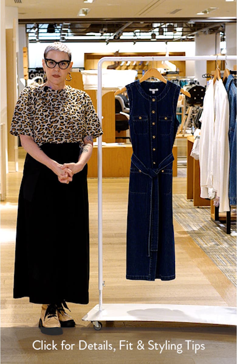 Sleeveless Belted Denim Dress, sales video thumbnail