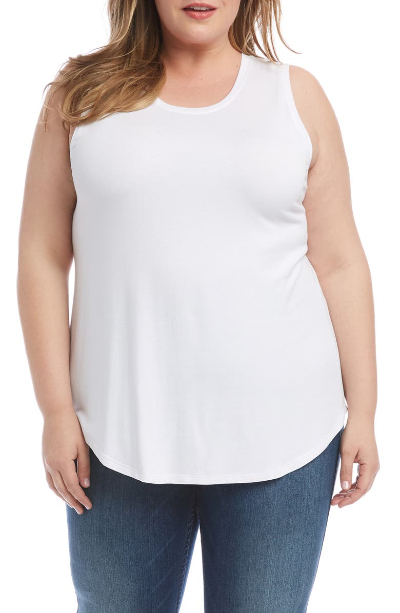 Karen Kane Shirttail Tank, Main, color, White