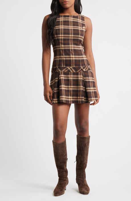 MOON RIVER Plaid Sleeveless Minidress