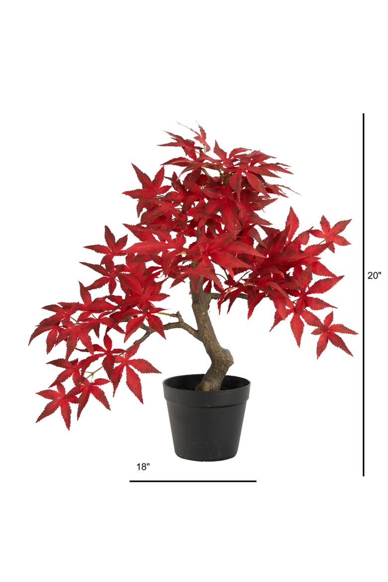 20-in Autumn Maple Artificial Bonsai Tree, Alternate, color, Red