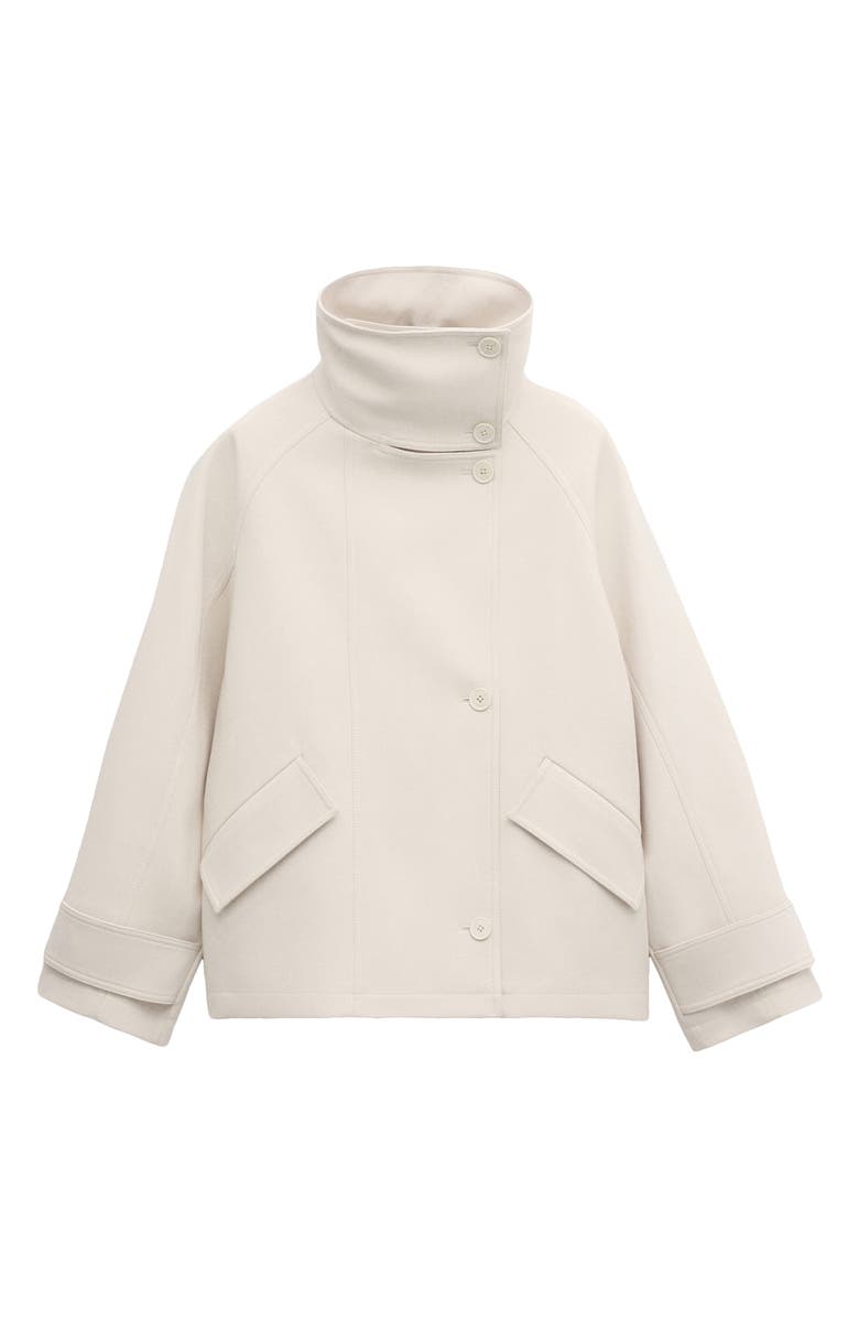 MANGO Funnel Neck Parka, Main, color, Vanilla