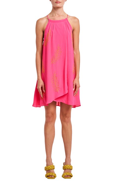 Joanna Beaded Palm Minidress