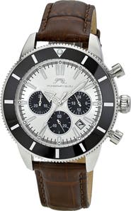 PORSAMO BLEU Brandon Chromograph Leather Strap Watch, 44mm
