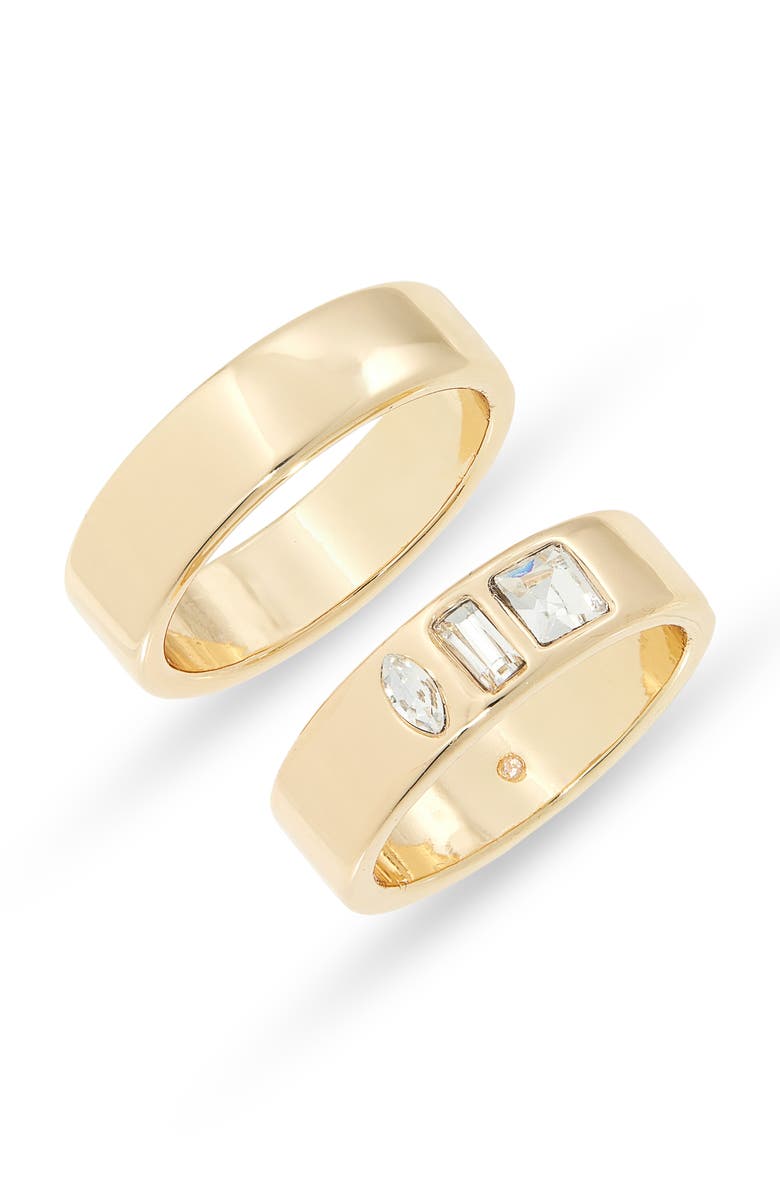 NORDSTROM RACK 2-Pack Assorted Cigar Rings, Main, color, Clear- Gold