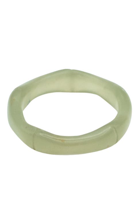 Mermaid Off white skinny jade ring