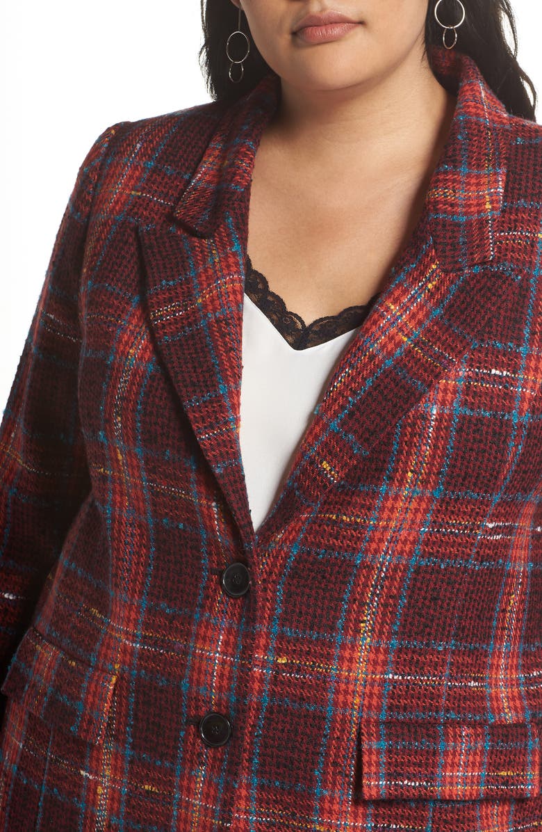 Halogen<sup>®</sup> Plaid Tweed Blazer, Alternate, color, 
