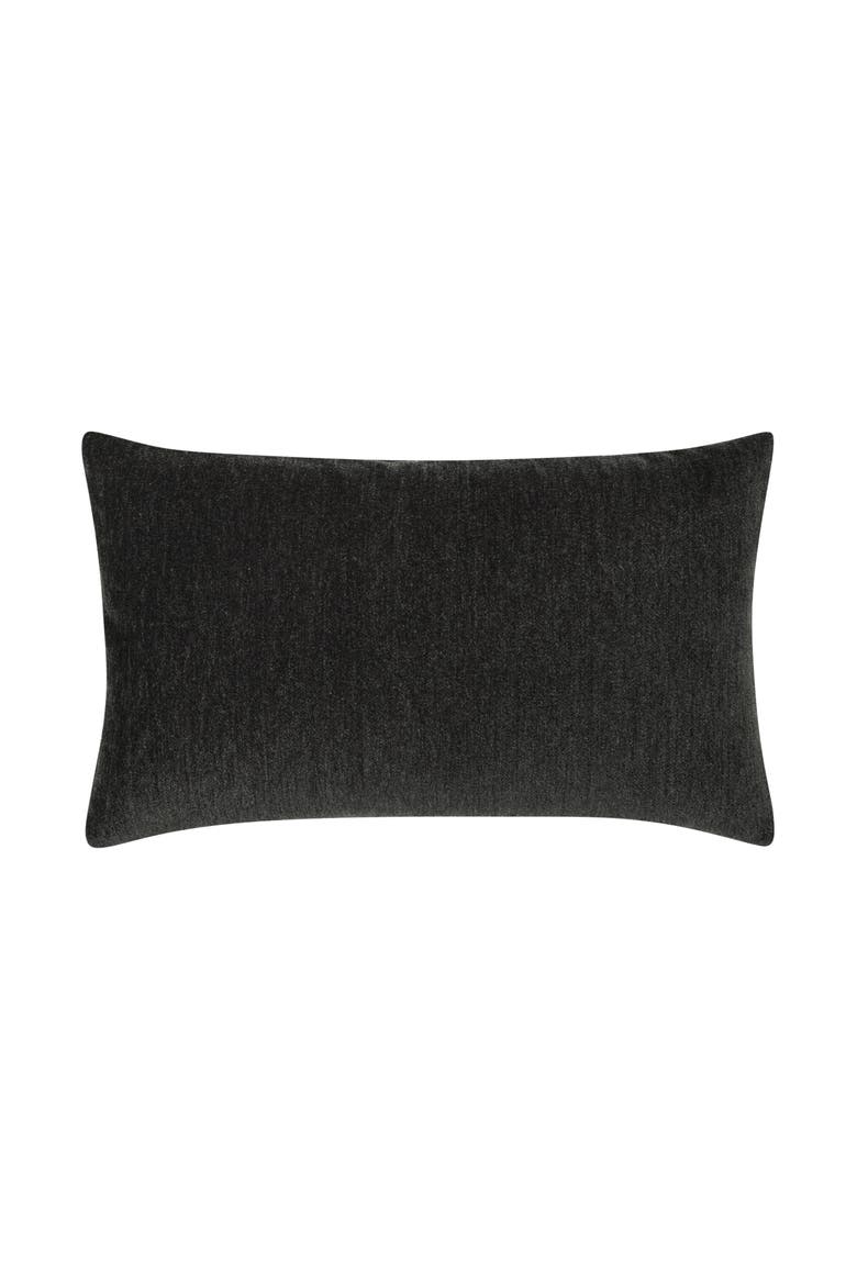 Luxe Velour Plush Chenille Indoor & Outdoor Woven Accent Pillow, Main, color, Charcoal