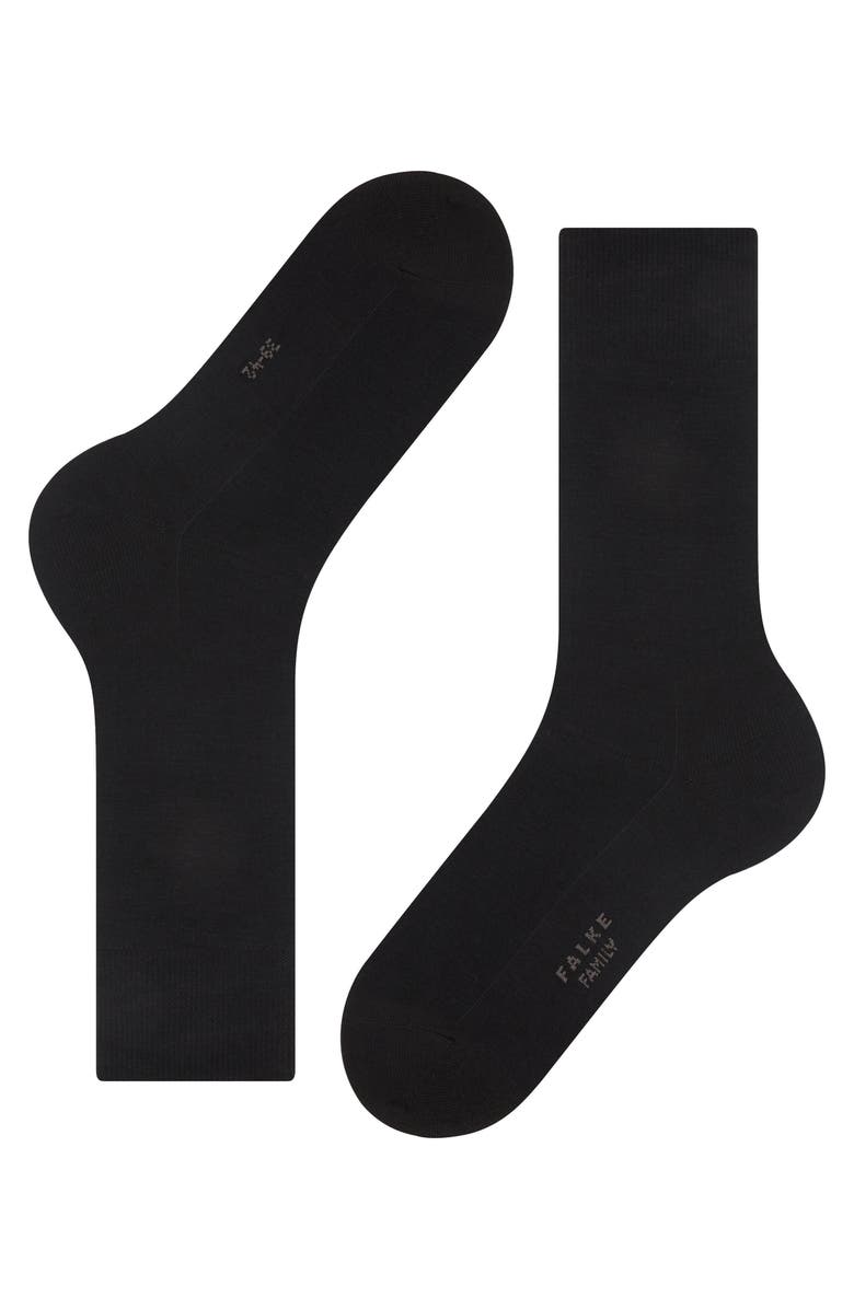 Falke Family Sustainable Cotton Socks, Alternate, color, Black