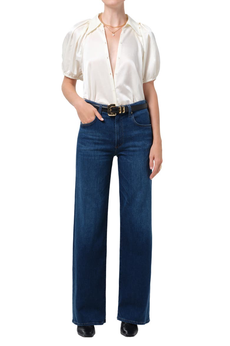 Annina High Waist Wide Leg Jeans, Alternate, color, PIERRE INDIGO