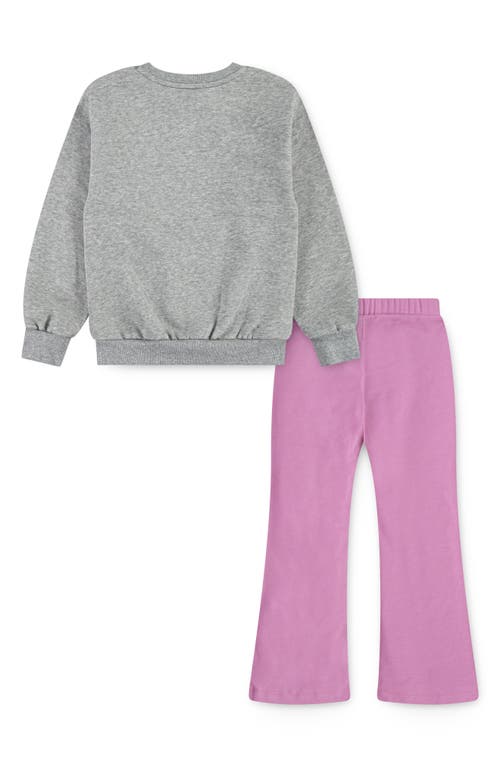 Nike Kids' New Impressions Crewneck Top & Flared Leggings Set In Gray