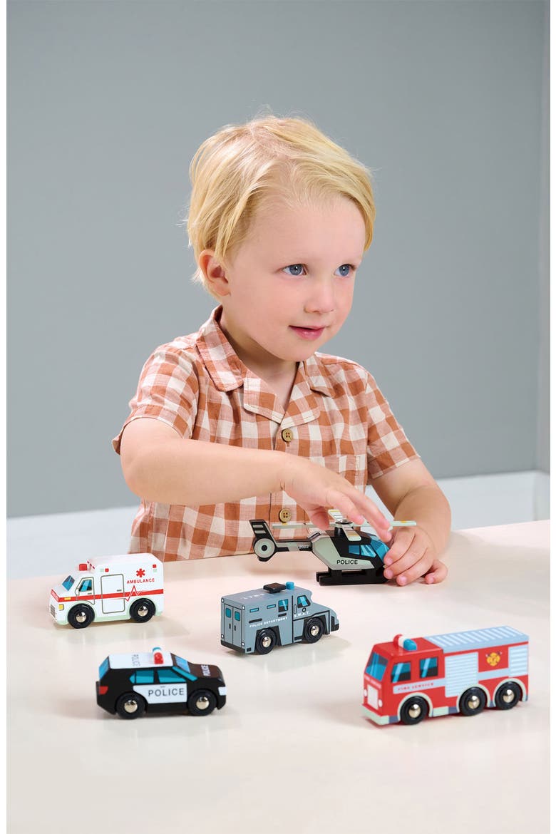 Emergency Vehicle Wooden Toy Set, Alternate, color, MULTI