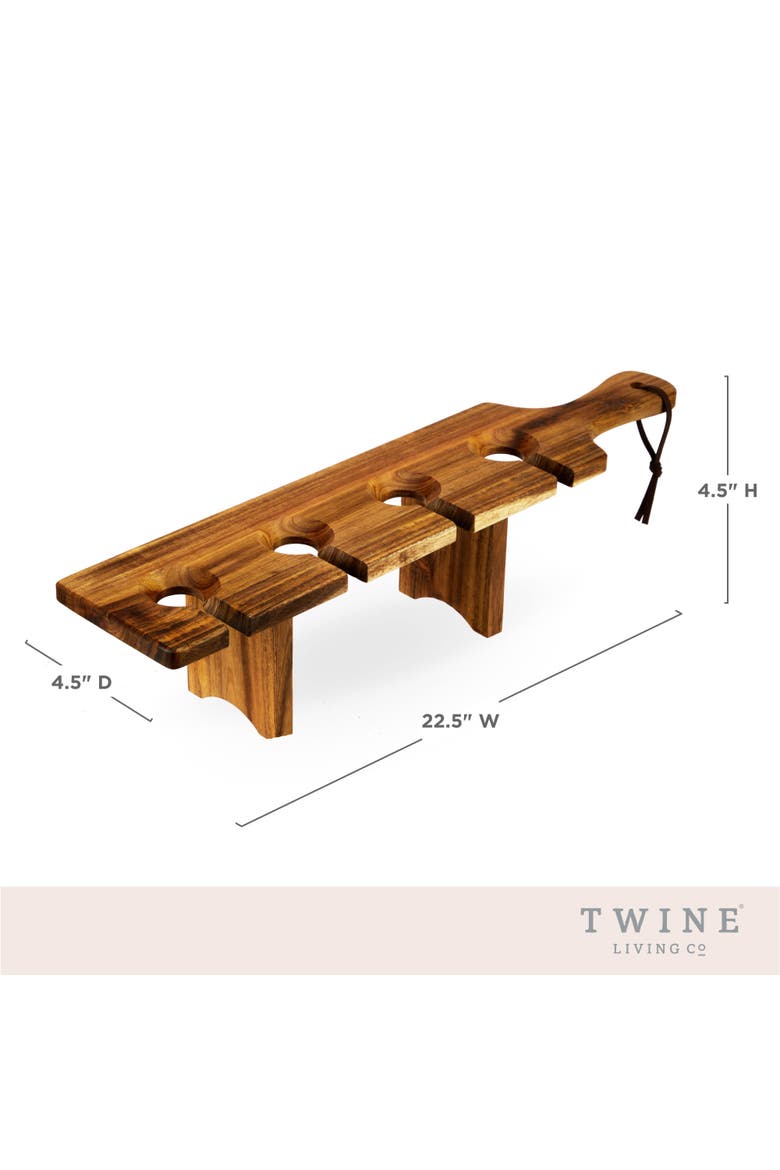Acacia Wood  Easy Transport Wine Flight Carrier, Alternate, color, Brown