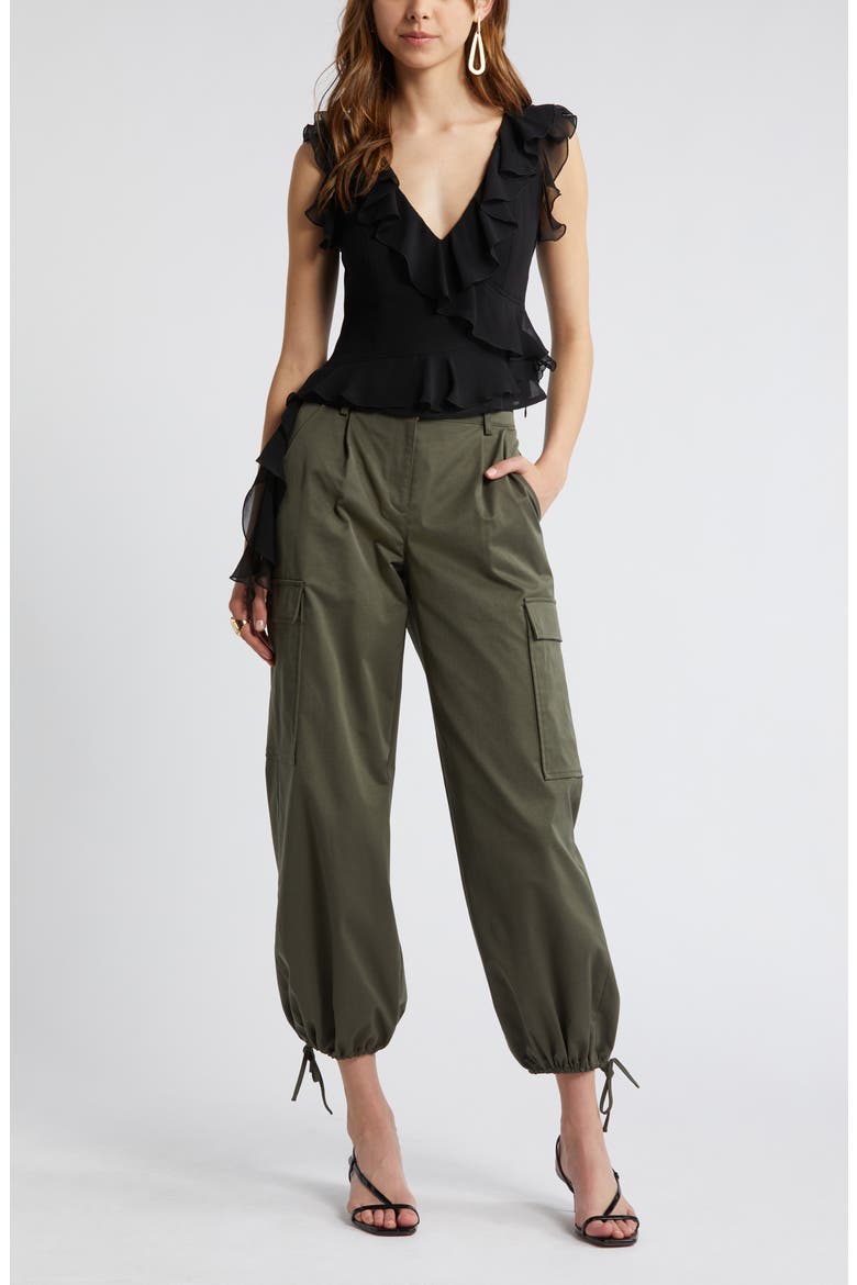 Sleeveless Ruffle Top, Alternate, color, BLACK