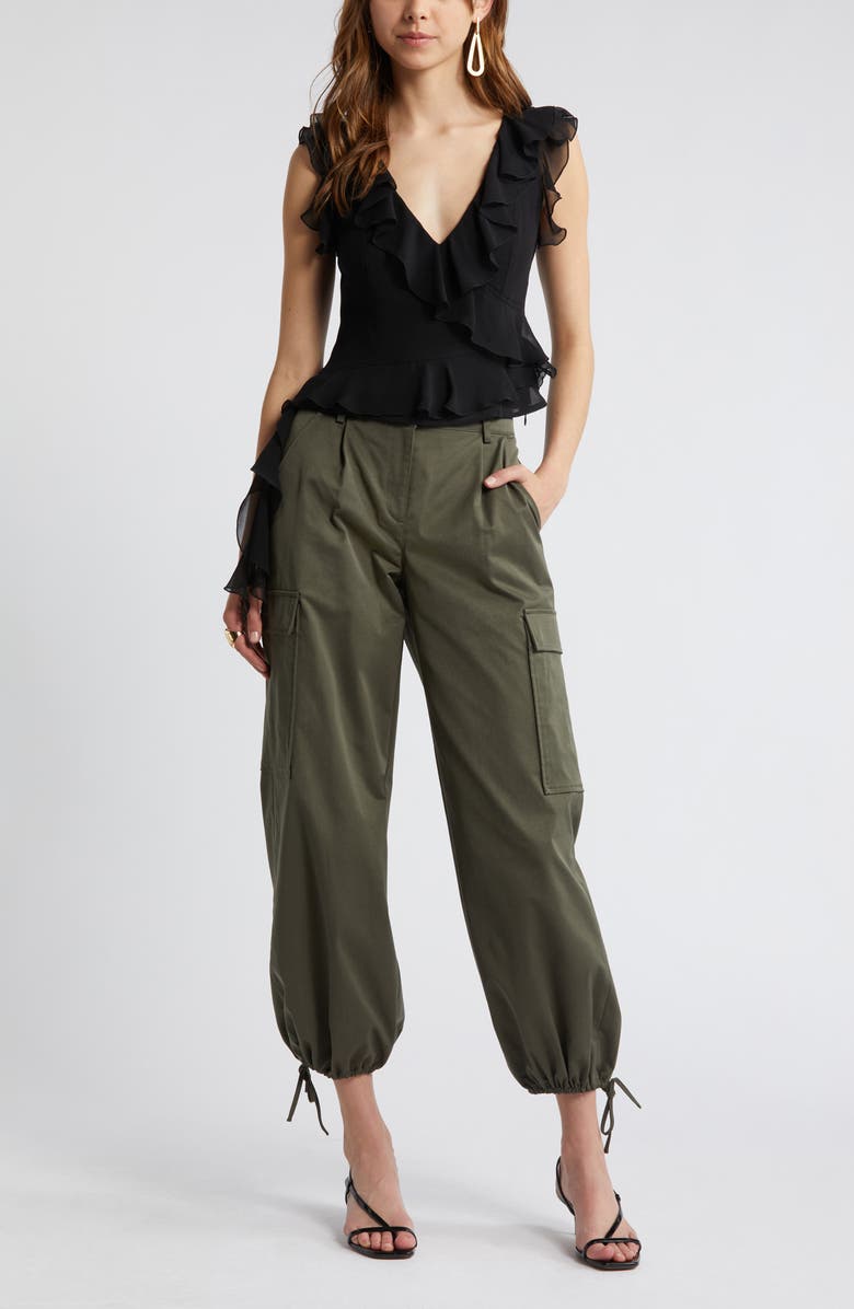 Open Edit Sleeveless Ruffle Top, Alternate, color, 