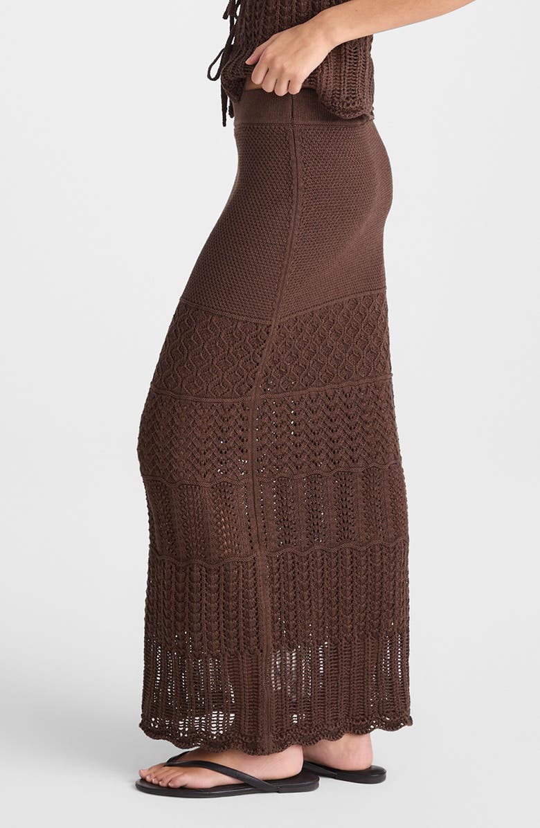 Madewell Pointelle Stitch Maxi Skirt, Alternate, color, Dark Brown