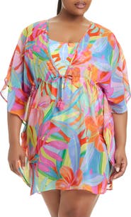 BLEU by Rod Beattie Semisheer Cover-Up Caftan