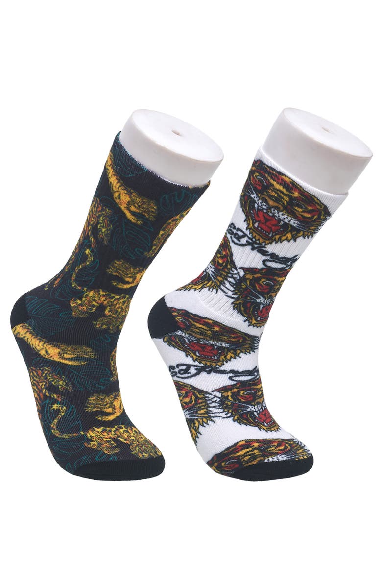 Ed Hardy 360 Print Full Cushion Crew Sock 2-Pack, Main, color, Multi