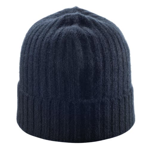 Wigens Unisex Cashmere Rib Knitted Beanie In Navy