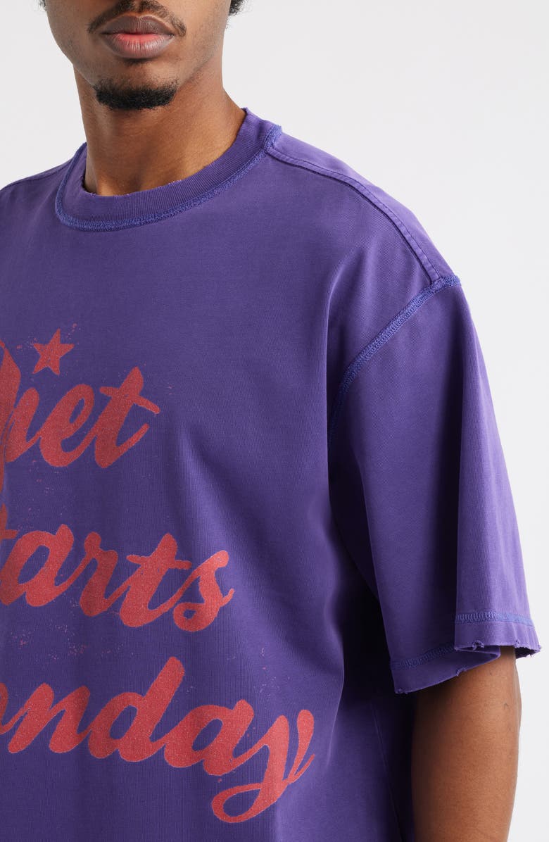 DIET STARTS MONDAY Star Graphic T-Shirt, Alternate, color, Purple/Red