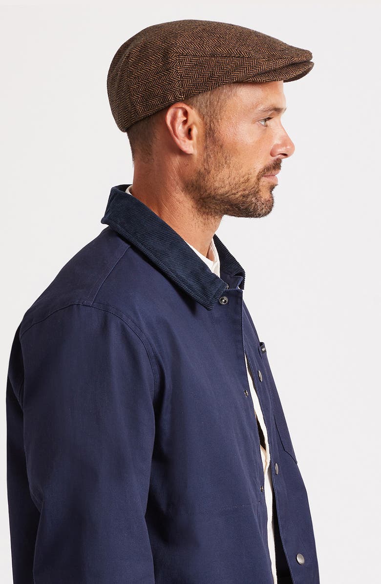 Brixton Herringbone Driving Cap, Alternate, color, Brown/Khaki