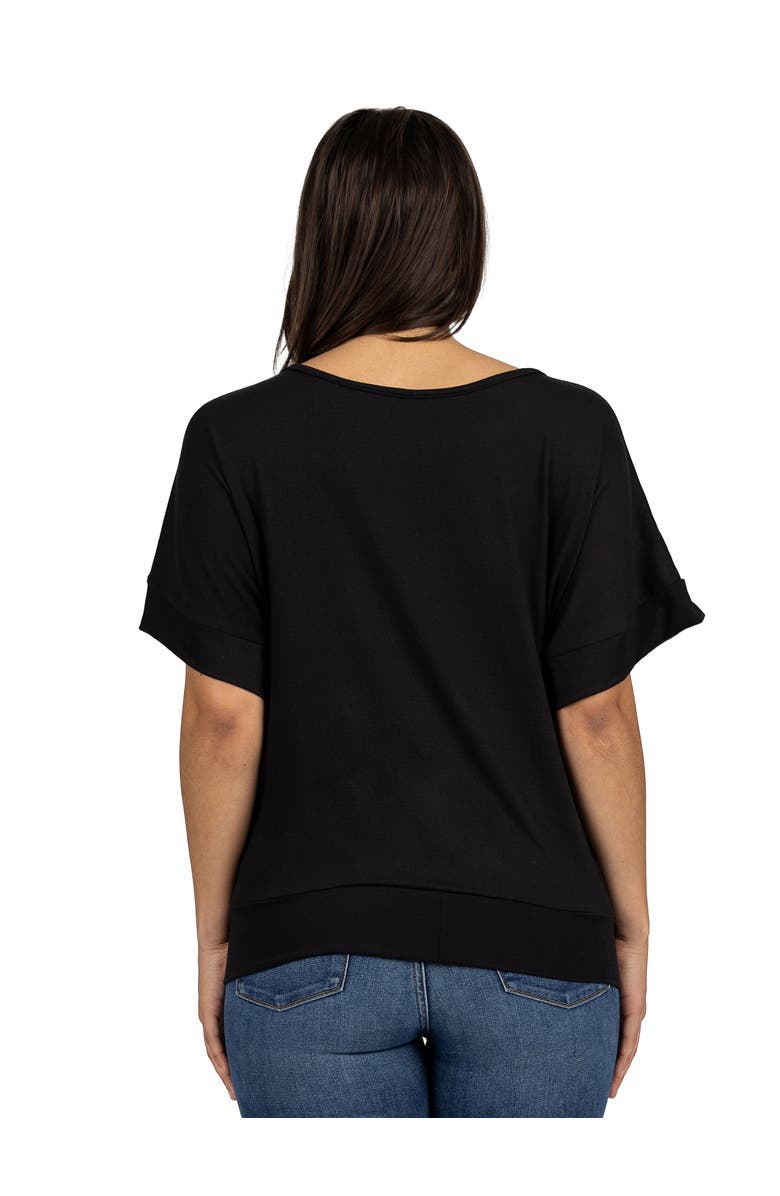 24seven Comfort Apparel Loose Fit Dolman Top with Wide Sleeves, Alternate, color, Black