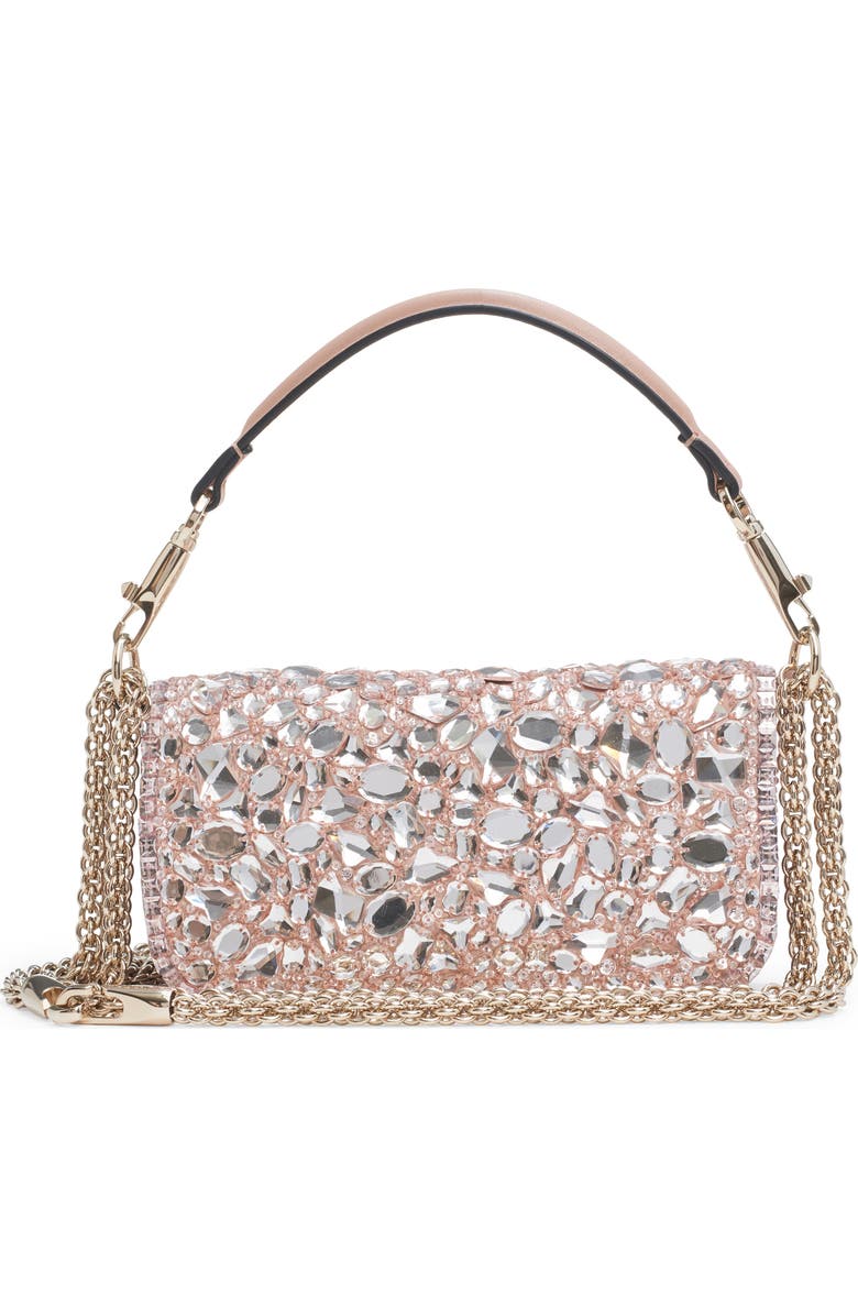 Valentino Garavani Small Locò Crystal Embellished Shoulder Bag, Alternate, color,