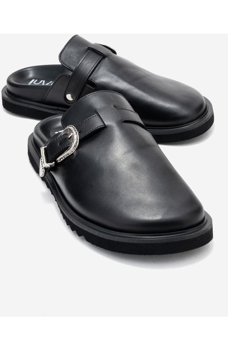 Forever & Always Shoes Vesta Leather Mule, Alternate, color, Black Leather